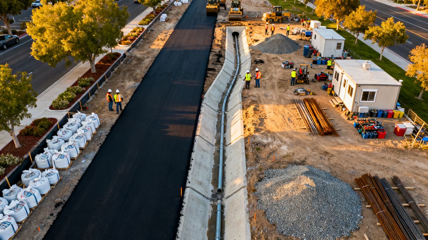 Aerial progress documentation for Sacramento construction work