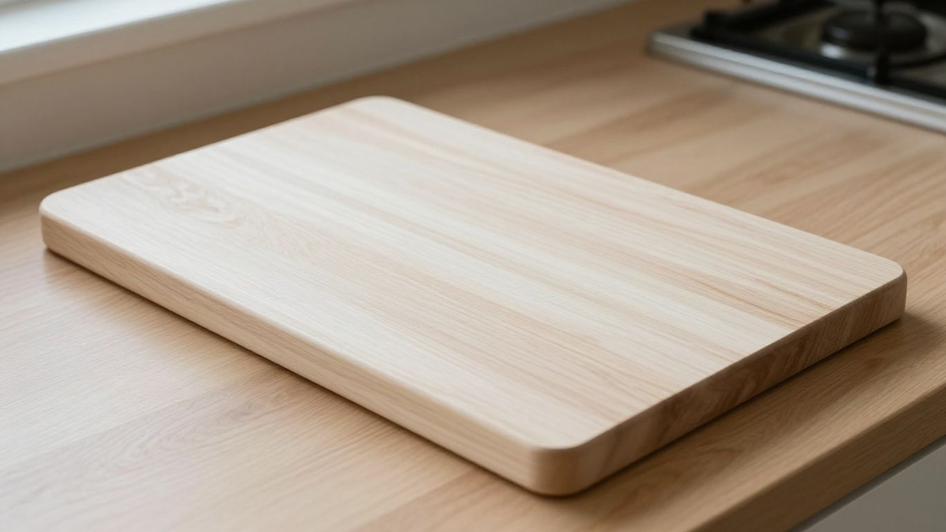Wormy maple board on a kitchen counter