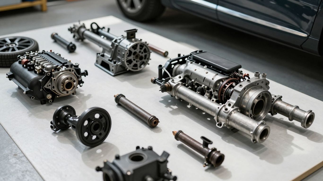 Mazda CX-3 parts laid out for sale.