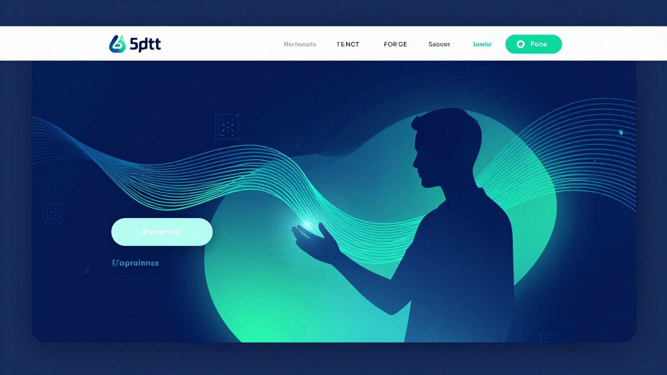 Modern website design interface with user interaction.