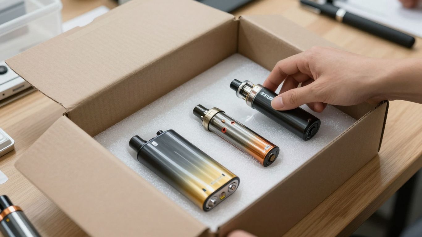 Vape devices secured inside export cartons