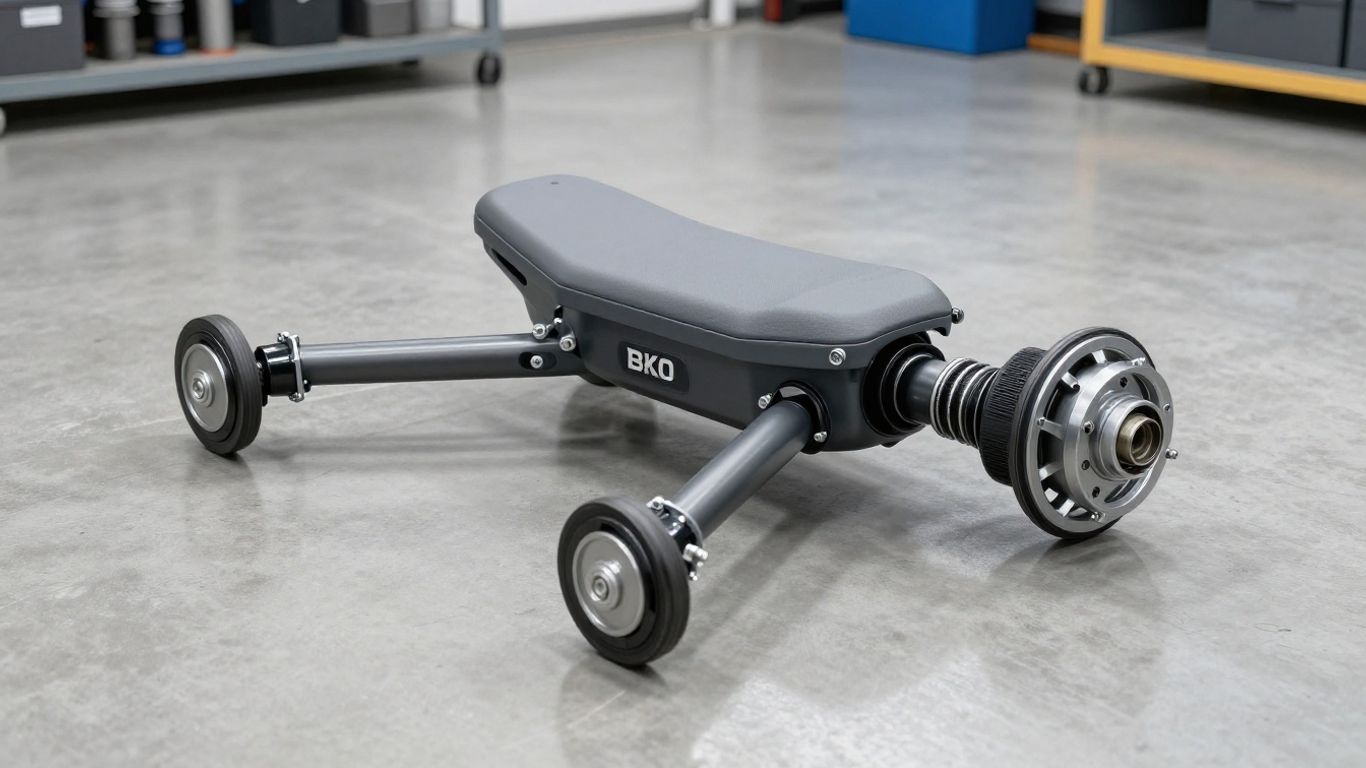 Fahrwerkskomponenten am grauen Seat Ibiza