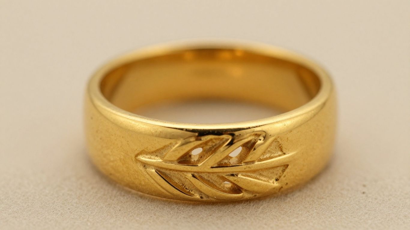 Bague en or avec des détails complexes