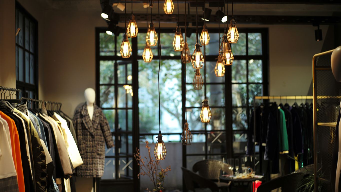 Modern QR display in boutique