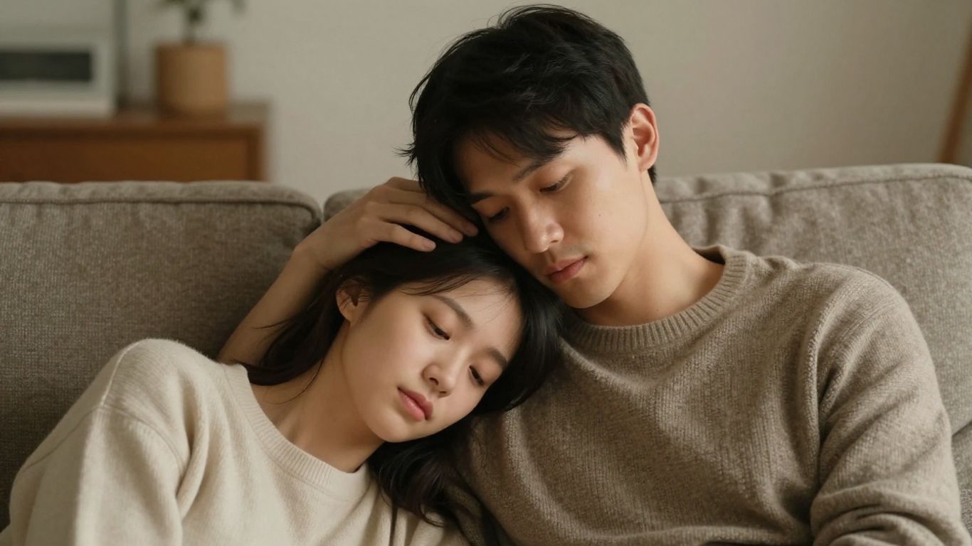 Couple offering comfort and support during difficult times.