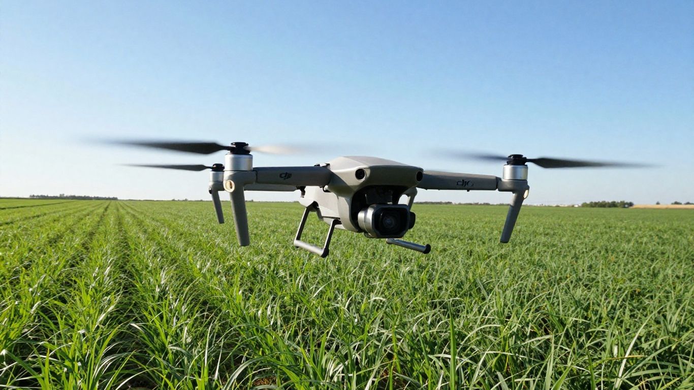 DJI Agras T40 drone spraying crops in a field.