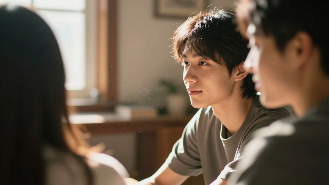 Two friends sharing a moment of mutual support and encouragement.