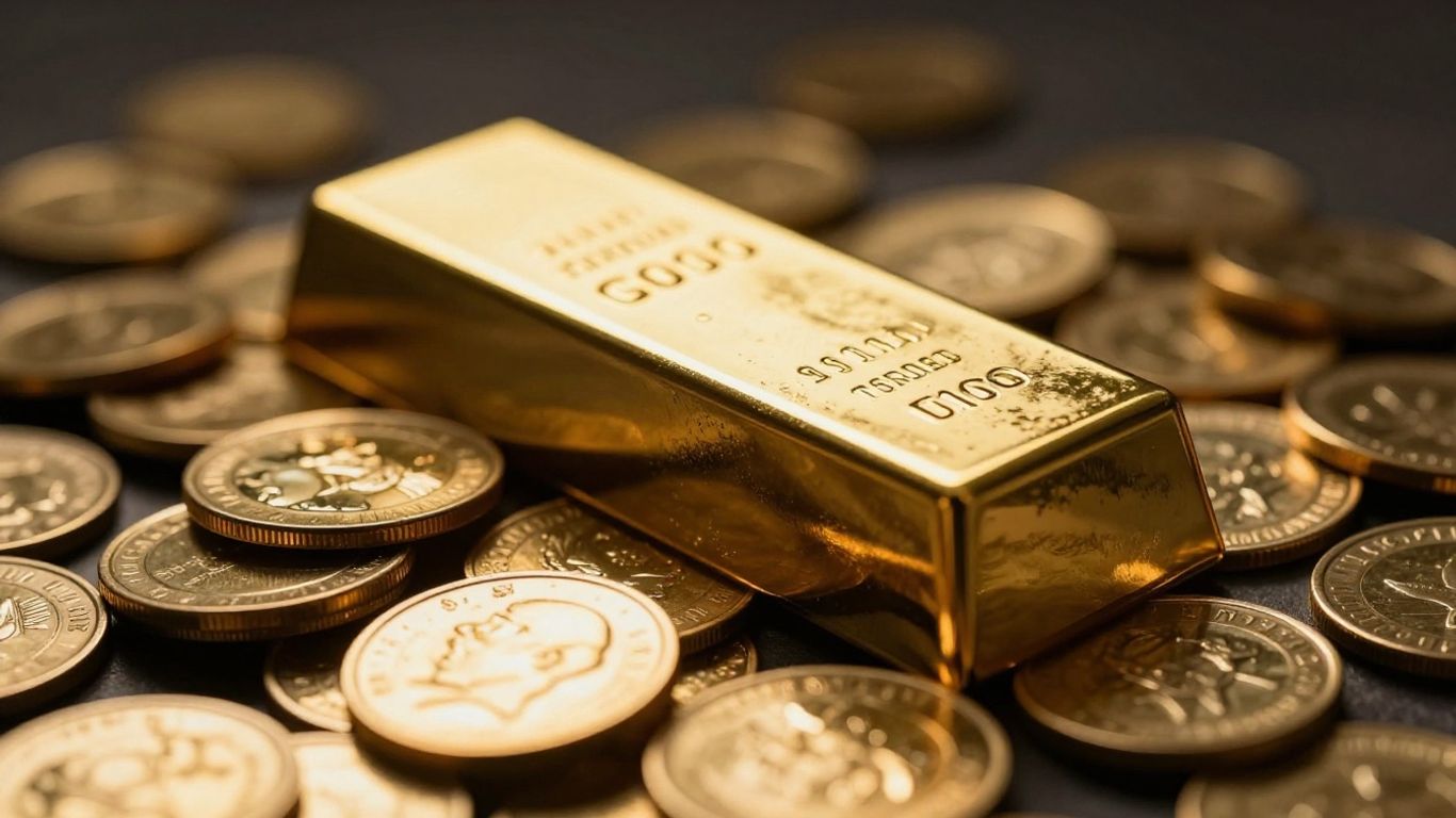 Lingot d'or et pièces d'or