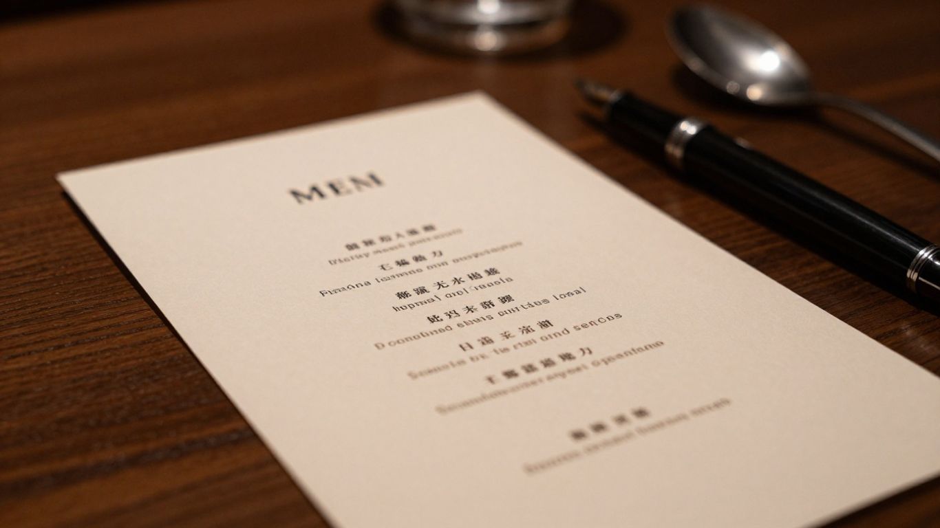 Vue rapprochée sur le menu