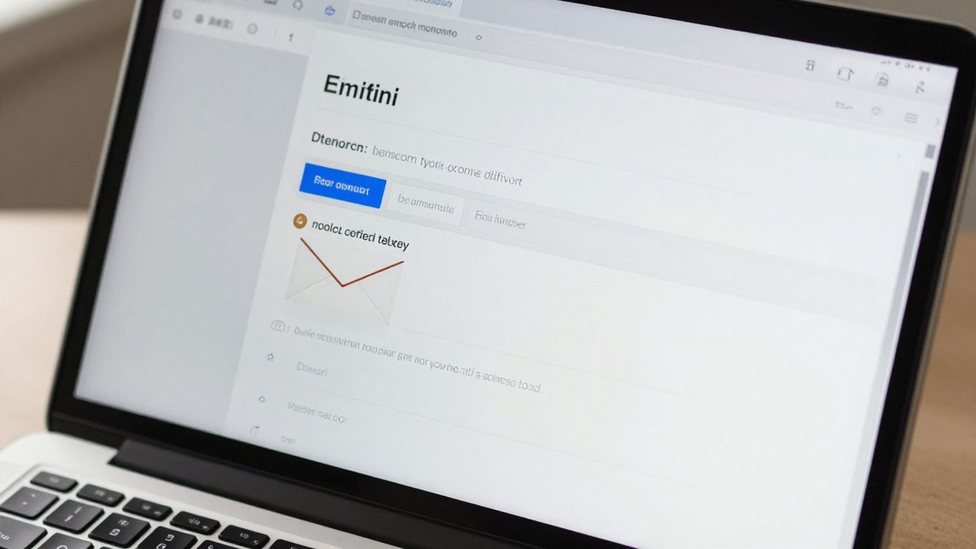 Laptop screen showing a clean email inbox.