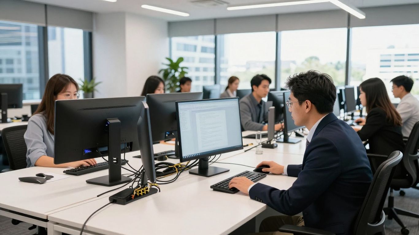 Brisbane small business office with professional network technology.