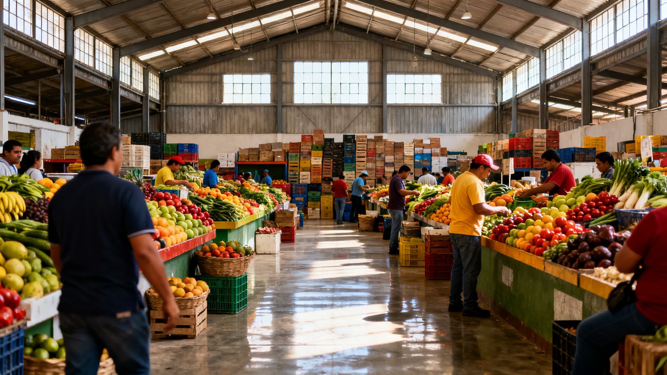 Vendors displaying regional fresh produce