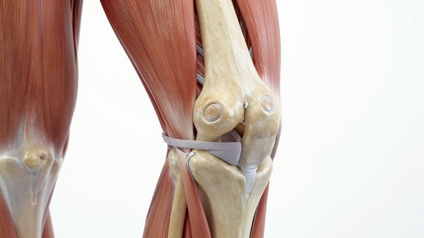 Anatomy of the knee joint showing soft tissue structures
