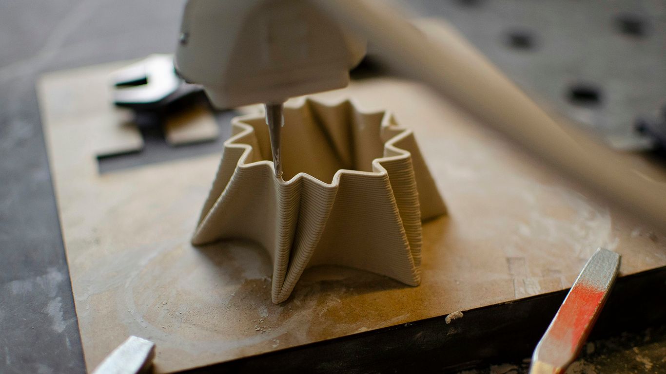 a close up of a sculpture on a table