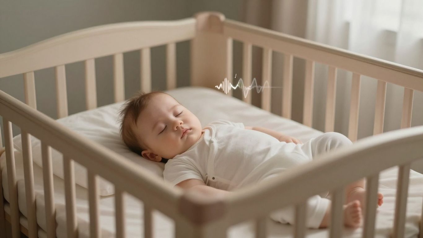 Bebé durmiendo plácidamente con ruido blanco.