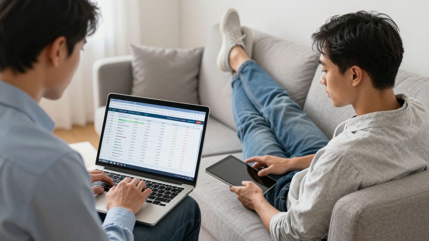 Professional vs. casual CFD trading on laptops.