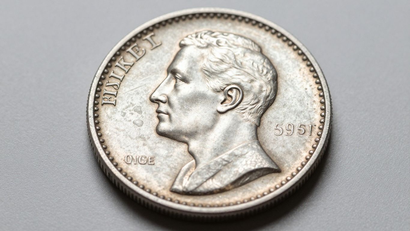 Mirror image coin surface detail