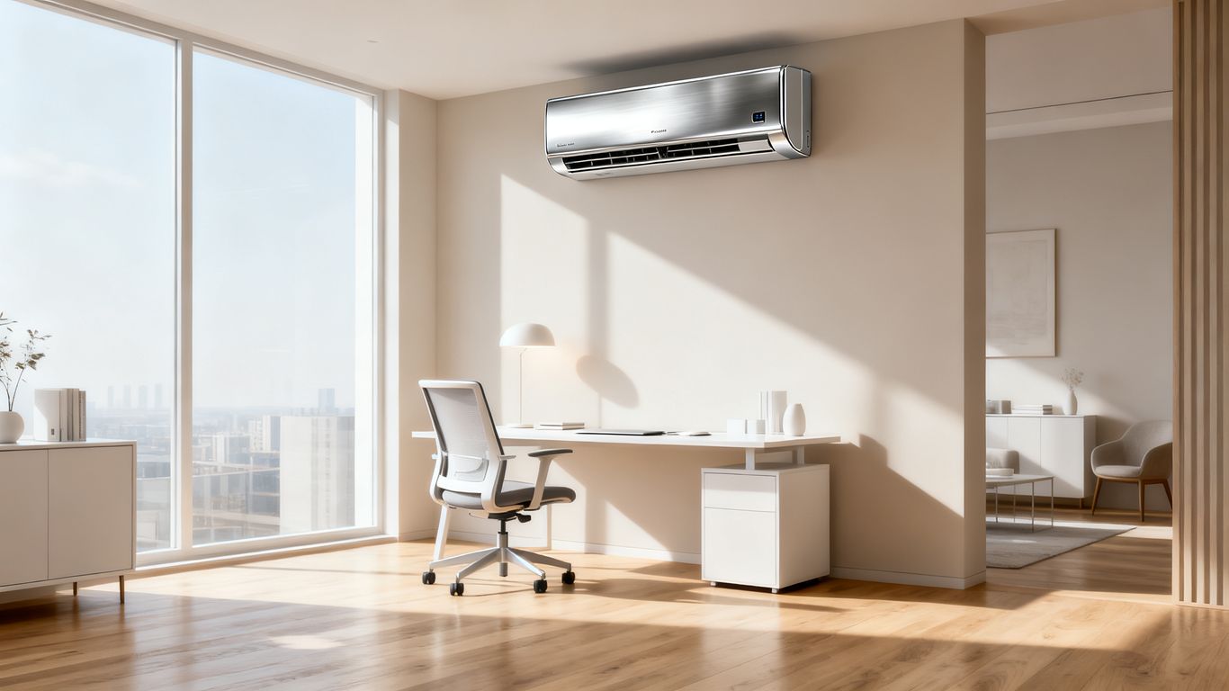 Ductless mini-split AC in a home office