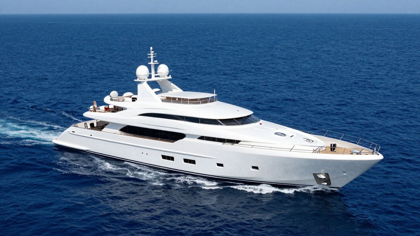 Luxurious yacht sailing on the Mediterranean Sea.