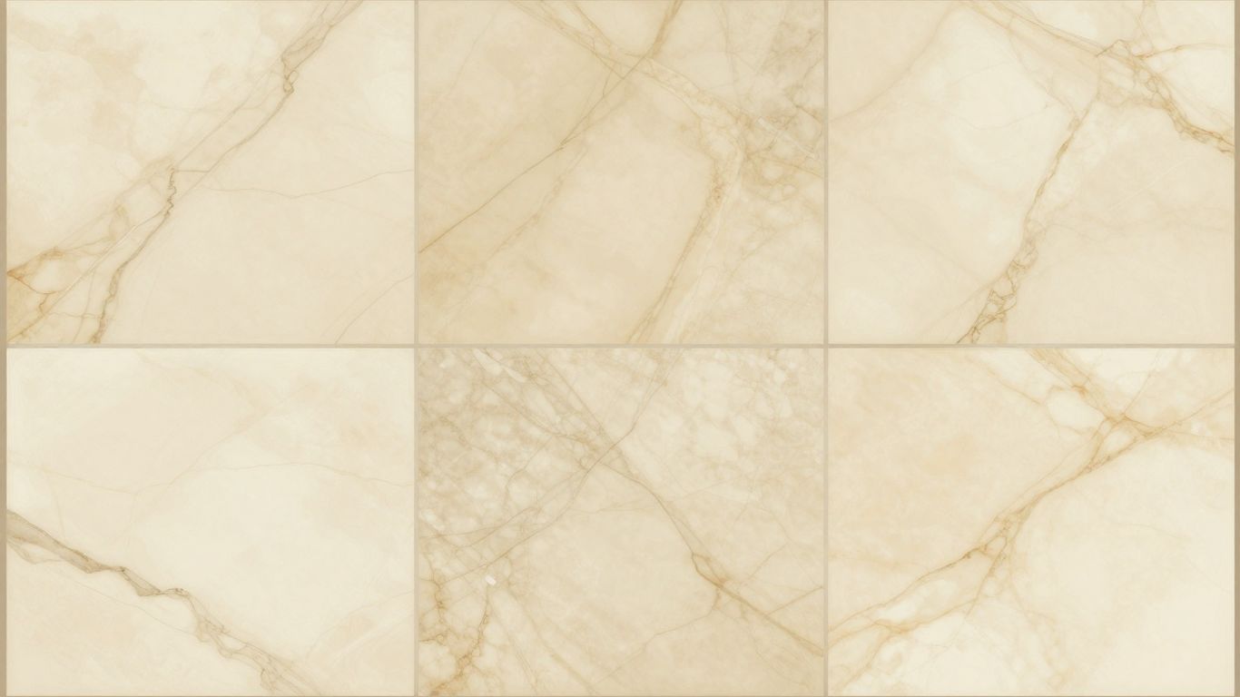 Crema Marfil marble tiles with warm tones and subtle veining.