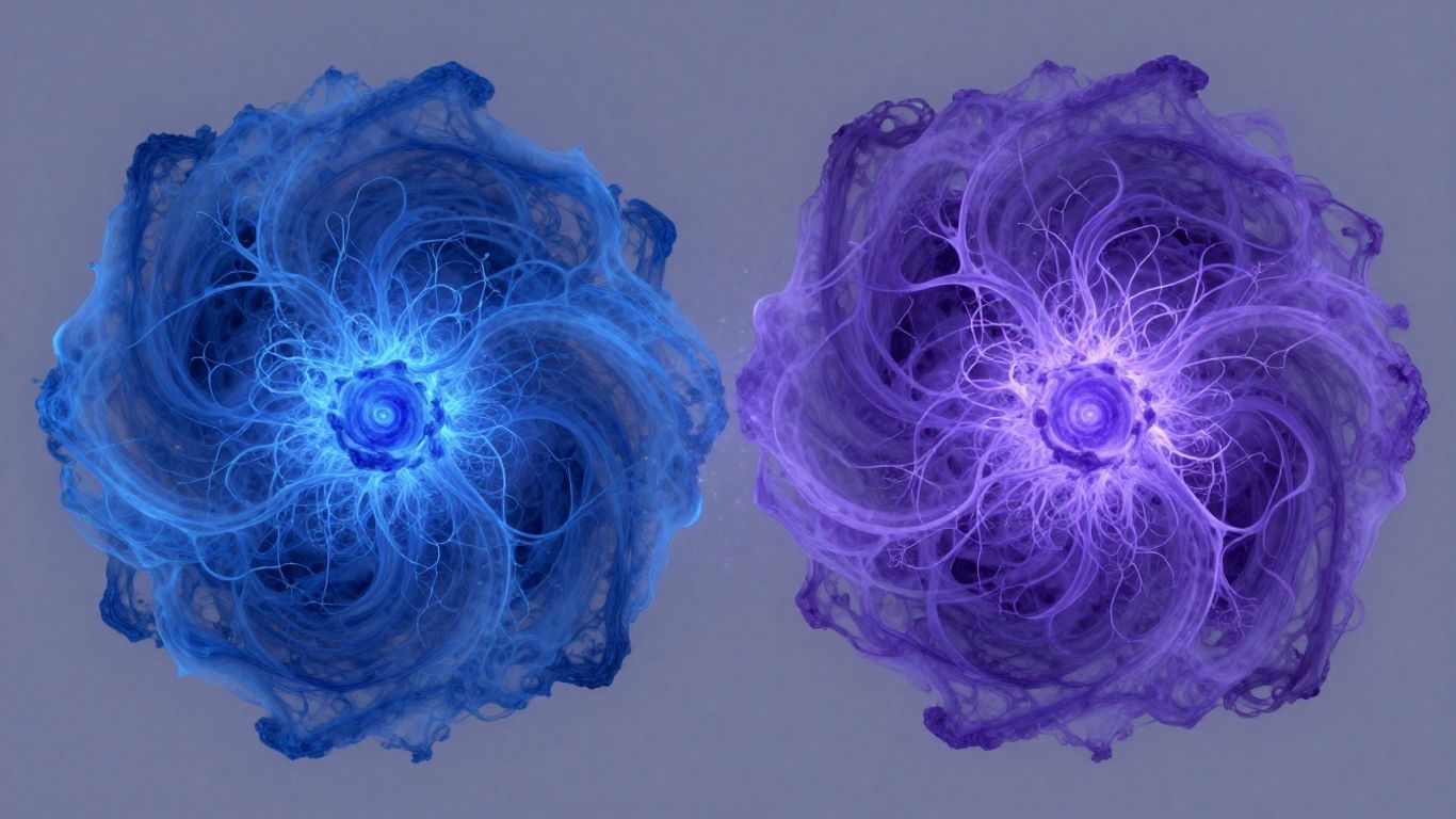 Abstract nebulae representing Semax and Selank mechanisms.