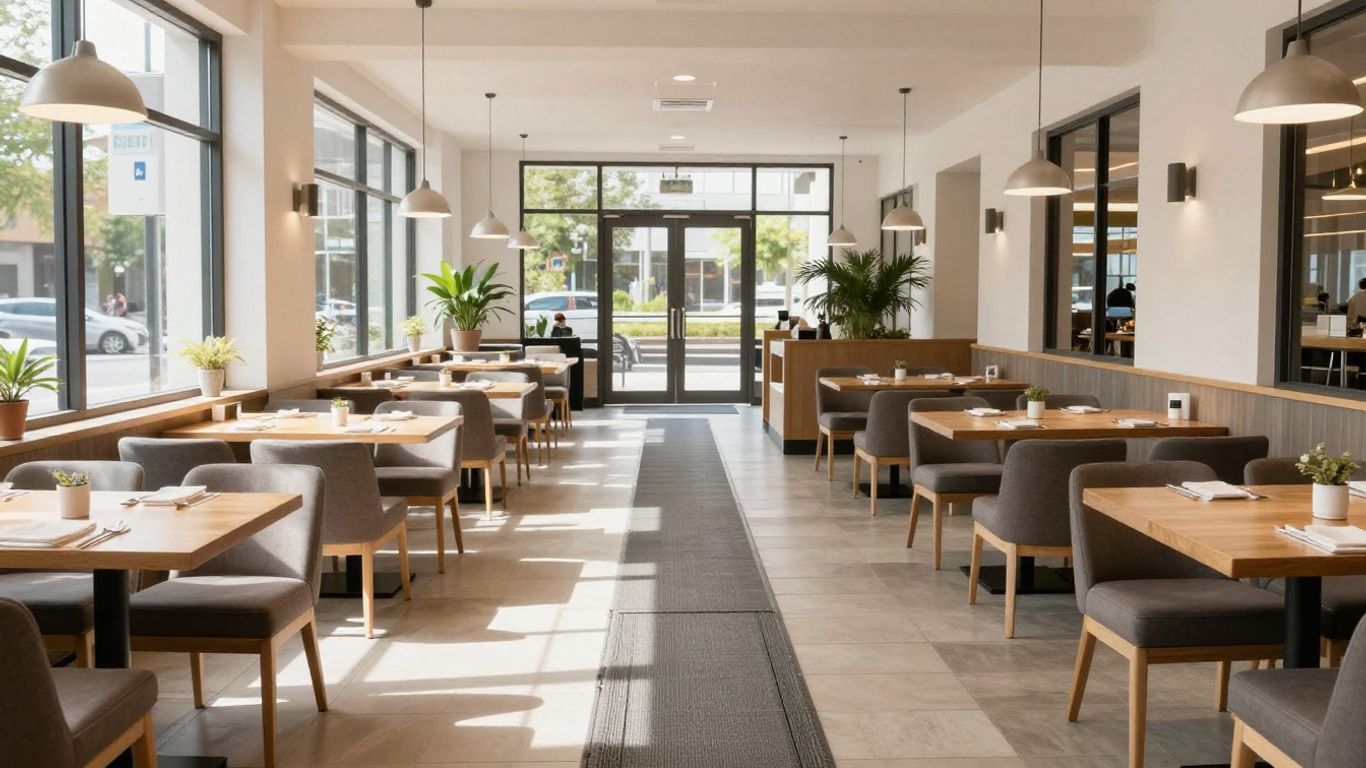Intérieur de restaurant moderne et accessible