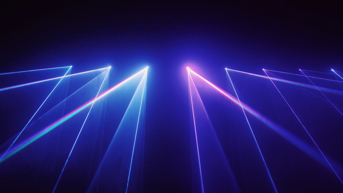 A visualization of individual atoms suspended by laser light