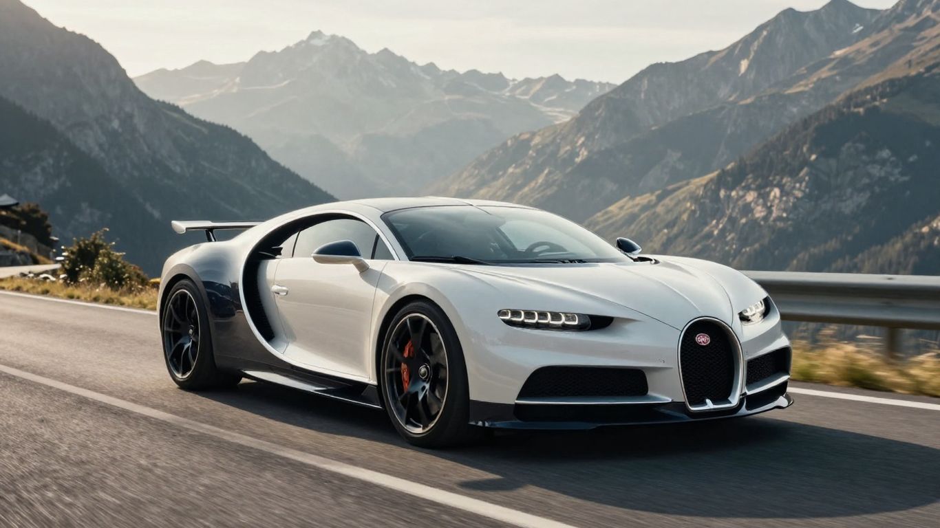 Bugatti Centodieci parked on a mountain road