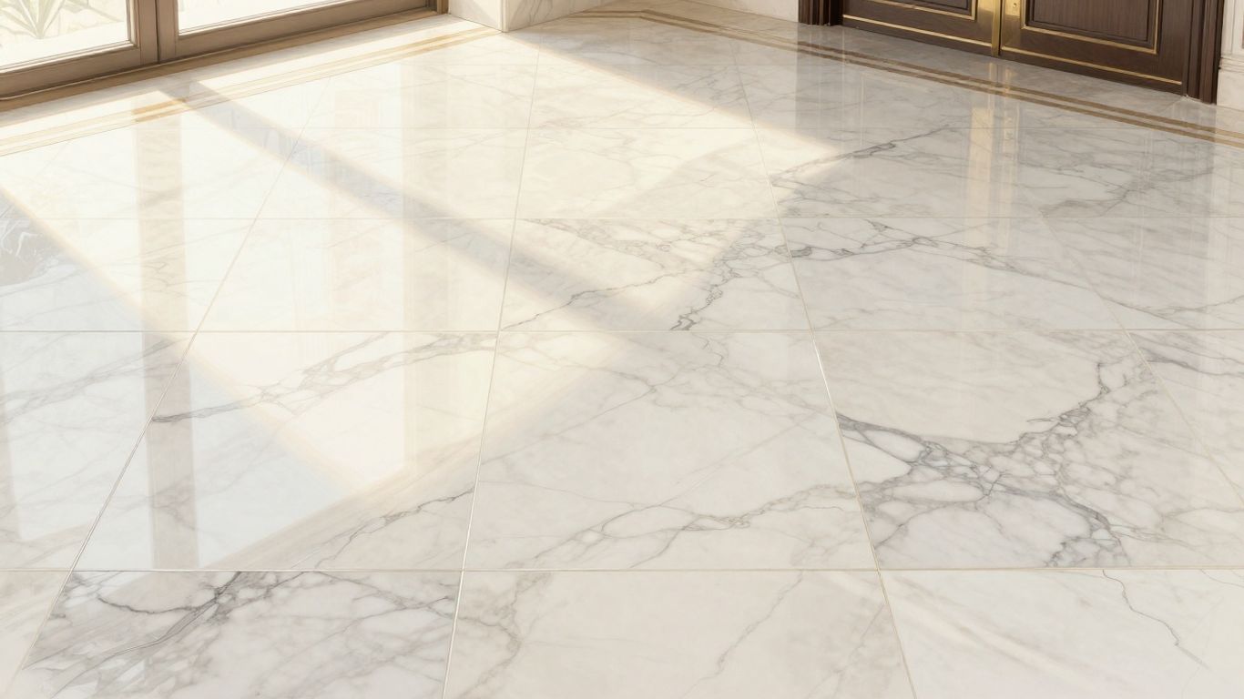 Elegant marble floor sketch in a grand entryway.