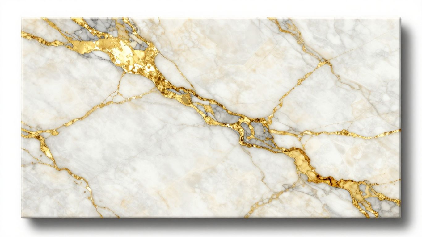 Calacatta Gold marble tile sketch with gold veining