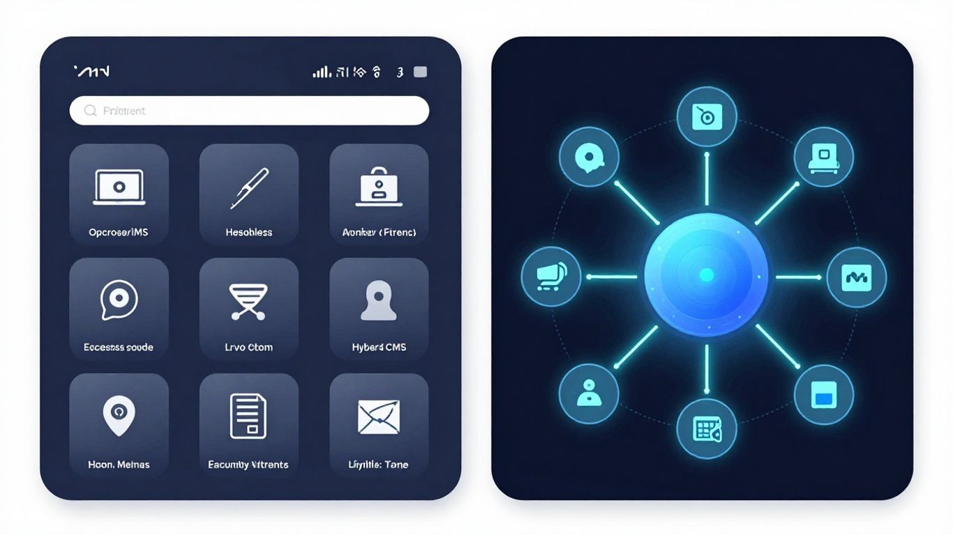Headless vs Hybrid CMS architecture diagram