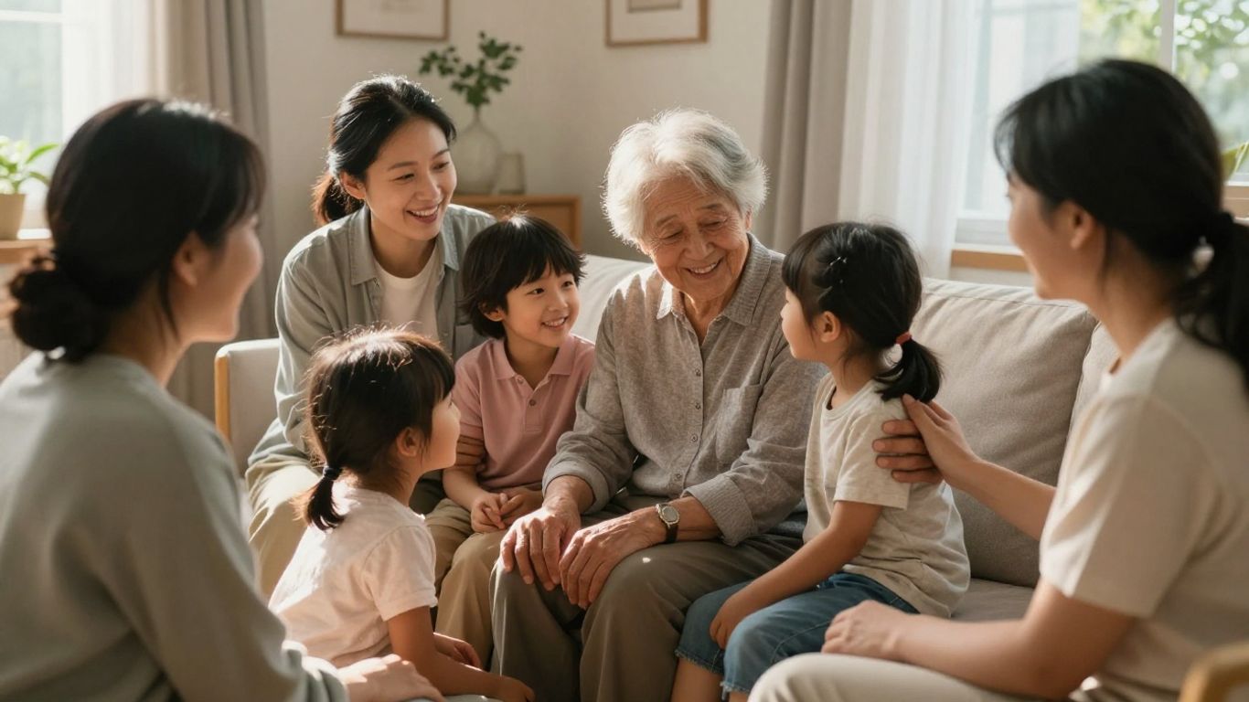 Family supporting loved one during rehabilitation.