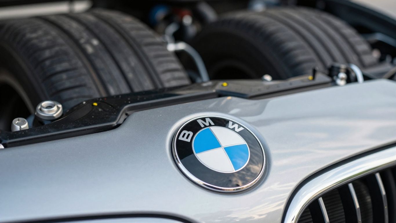 BMW car emblem with auto parts