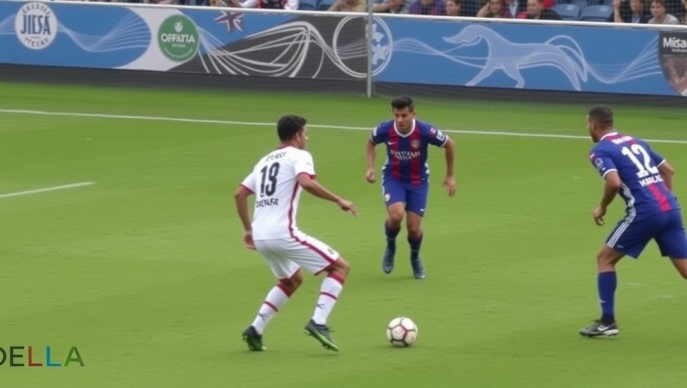 Dois times se enfrentando em uma batalha intensa nos campos de justiça do jogo