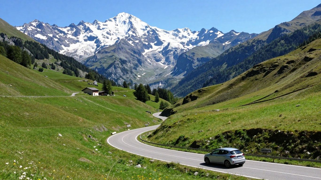 Mountain road from Annecy toward Chamonix