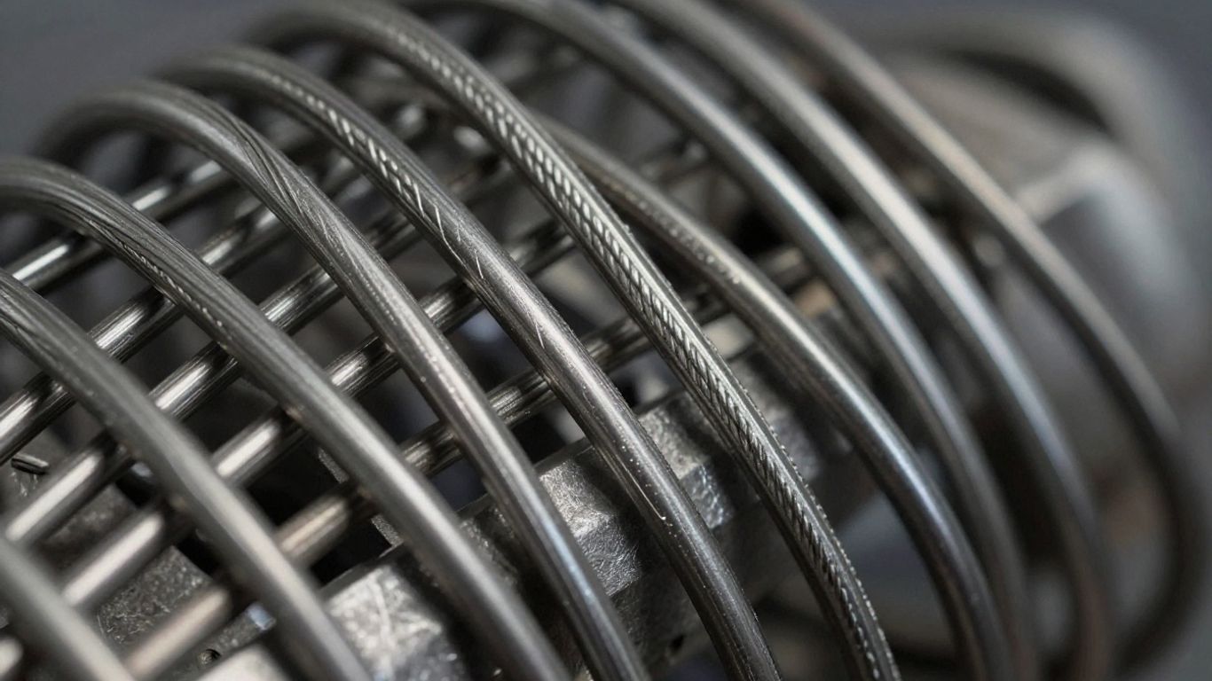 Federstahldrähte in einem Exoskelett-Bauteil