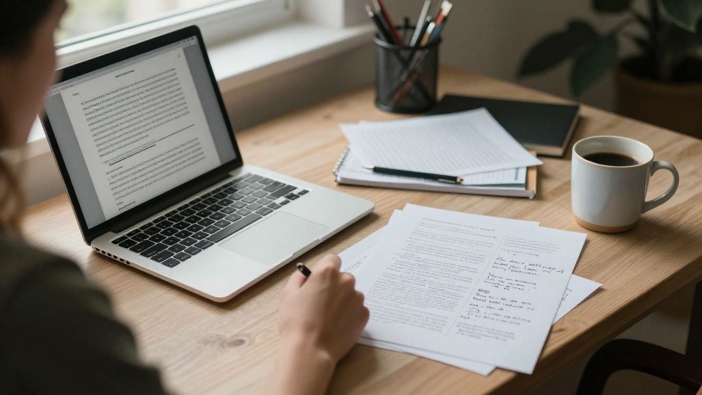 Editor reviewing natural AI-assisted writing