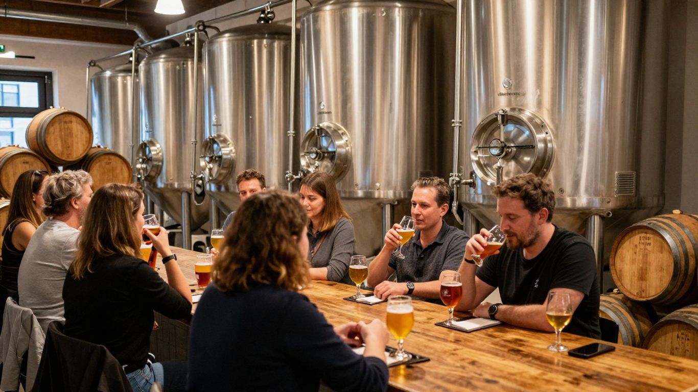 Craft beer tasting in a Lyon brewery
