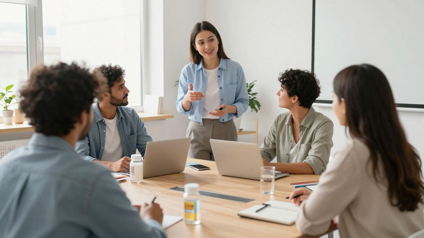 Distribuidor explicando beneficios de productos bHIP
