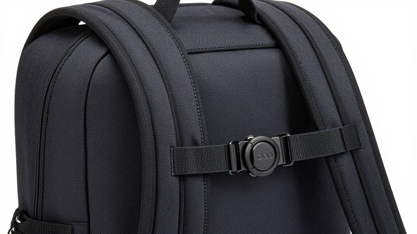Close-up of a durable, custom-designed backpack.