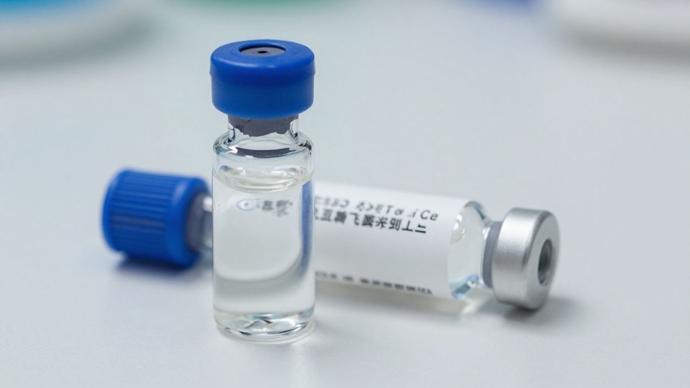 Bacteriostatic water vial on a sterile surface.