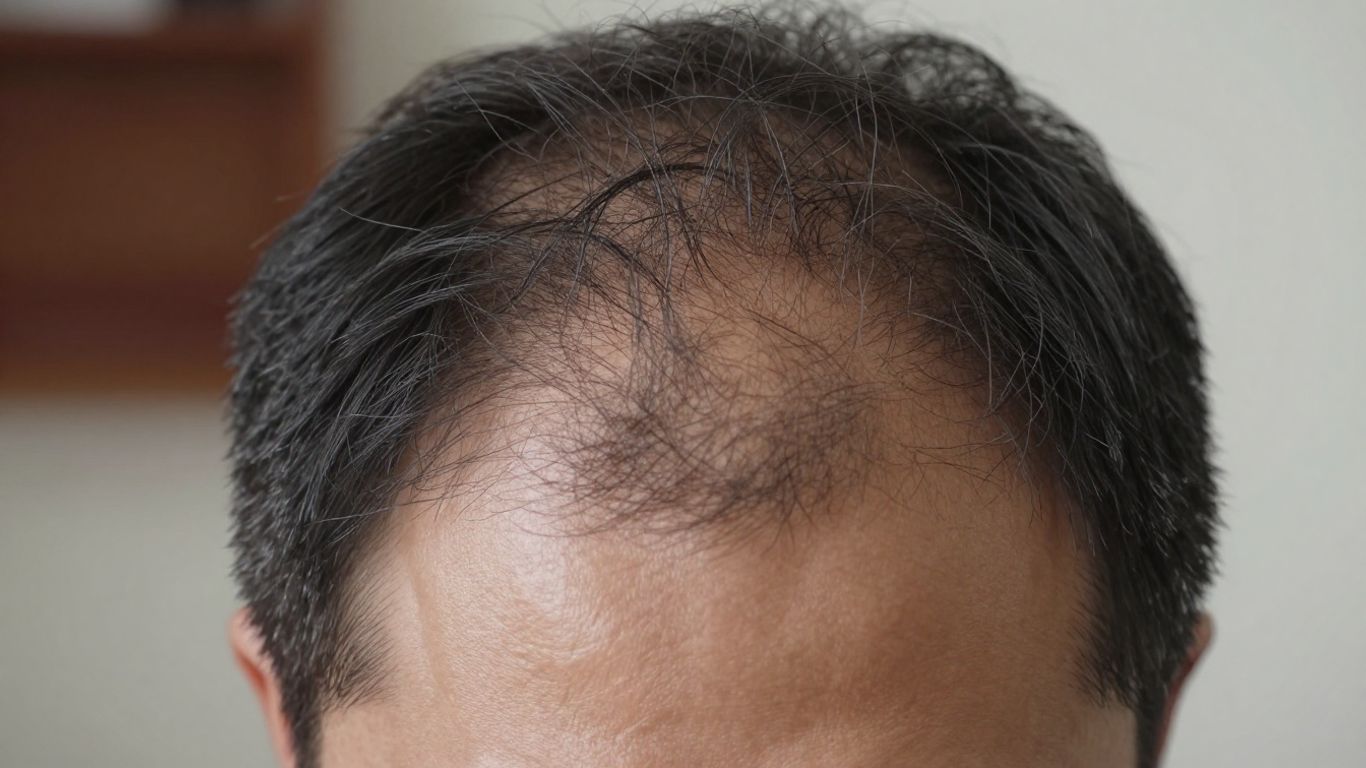Man with healthy hair, hair loss treatment options