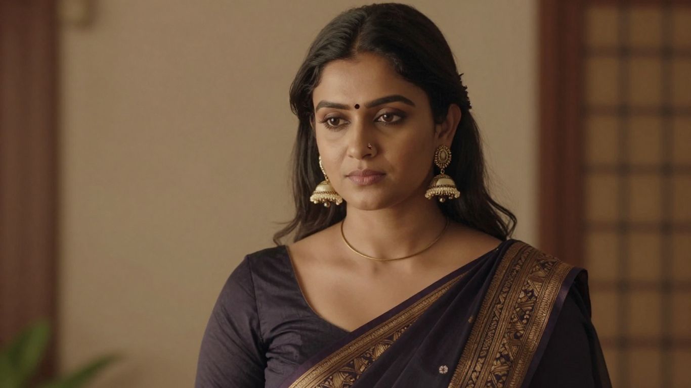 Saree styling with balanced statement earrings
