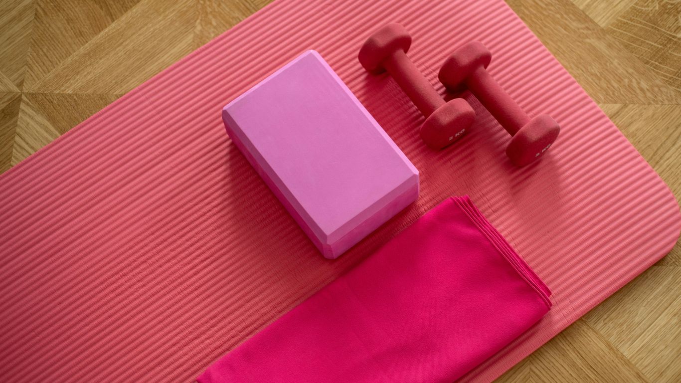 Yoga mat materials arranged for comparison