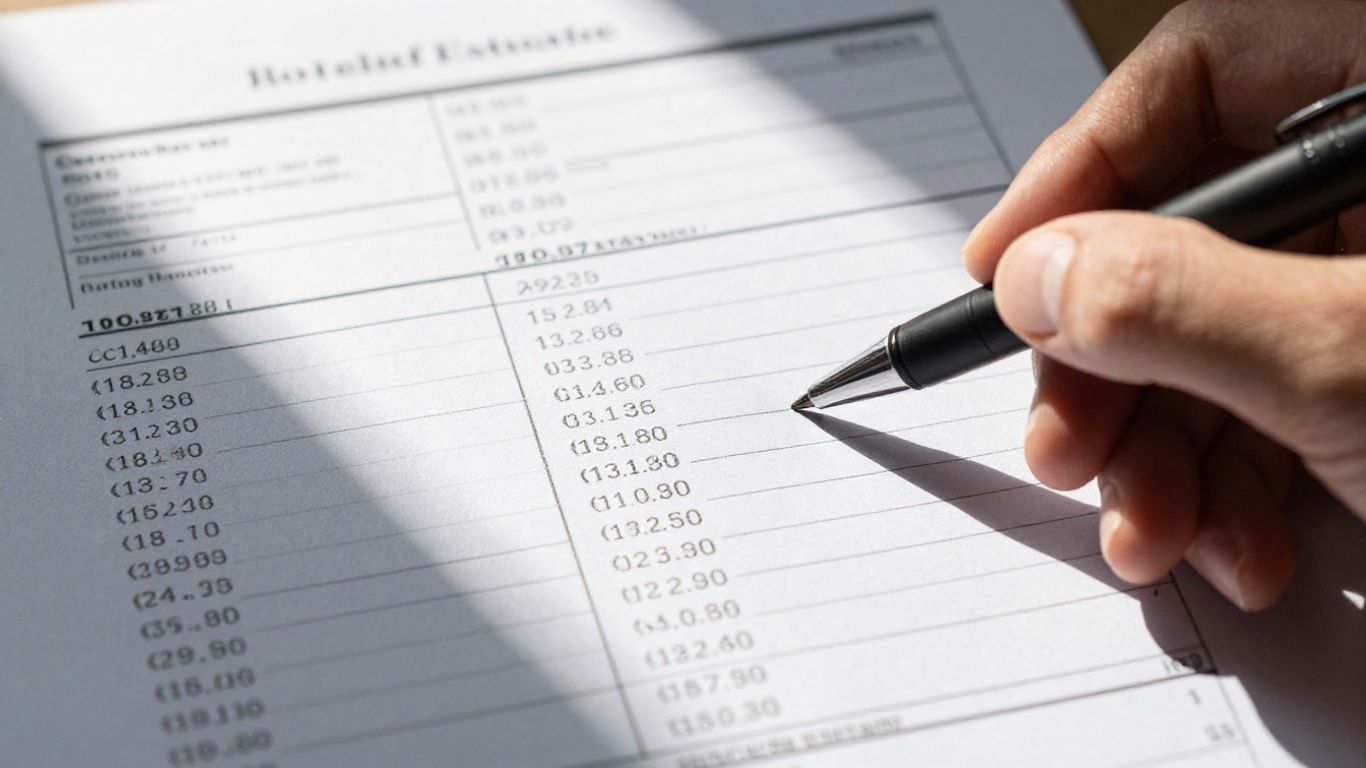 Roofing estimate document with a pen.