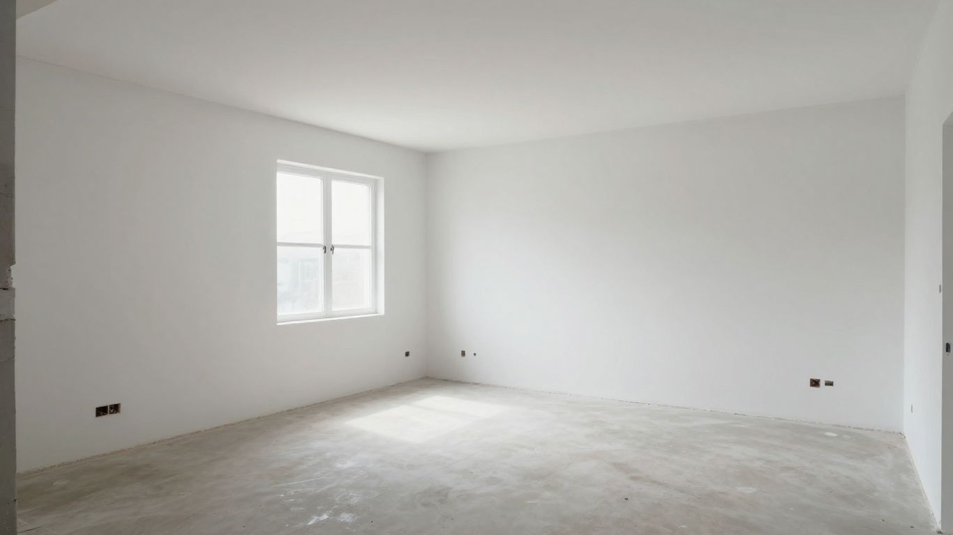 Newly drywalled basement interior