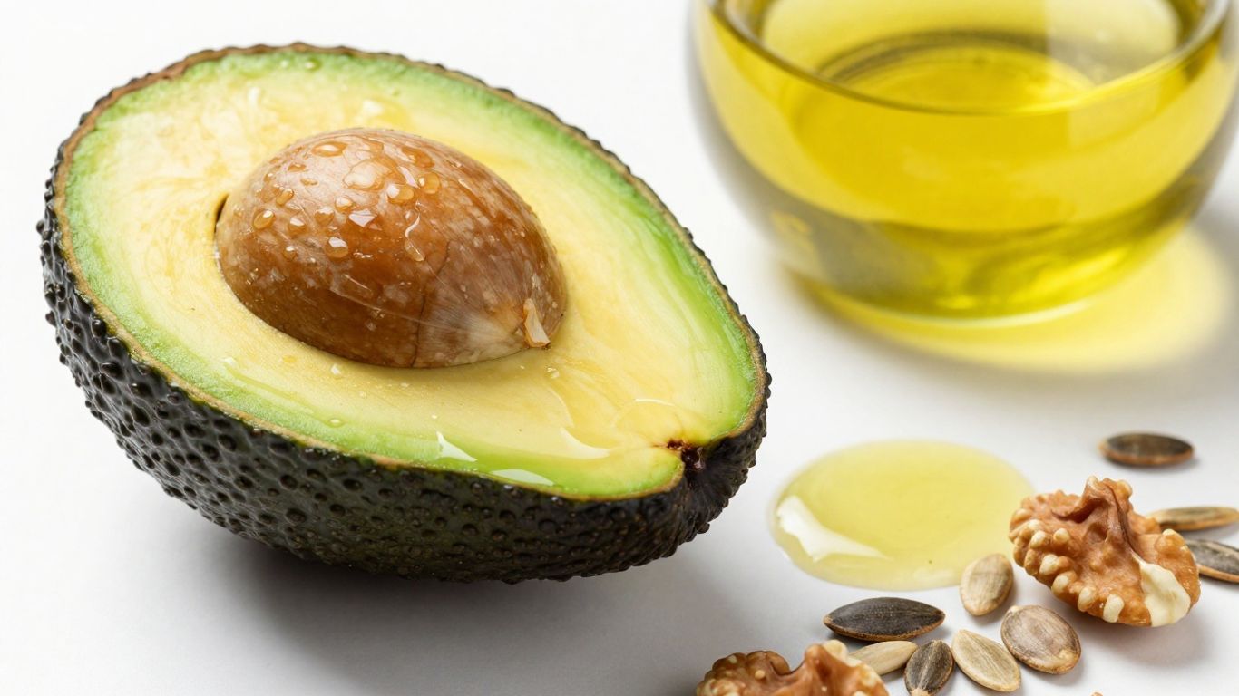 Healthy fats from avocados, olive oil, and nuts.