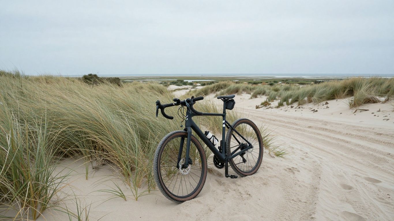 Bicycle near Camargue coastal dunes