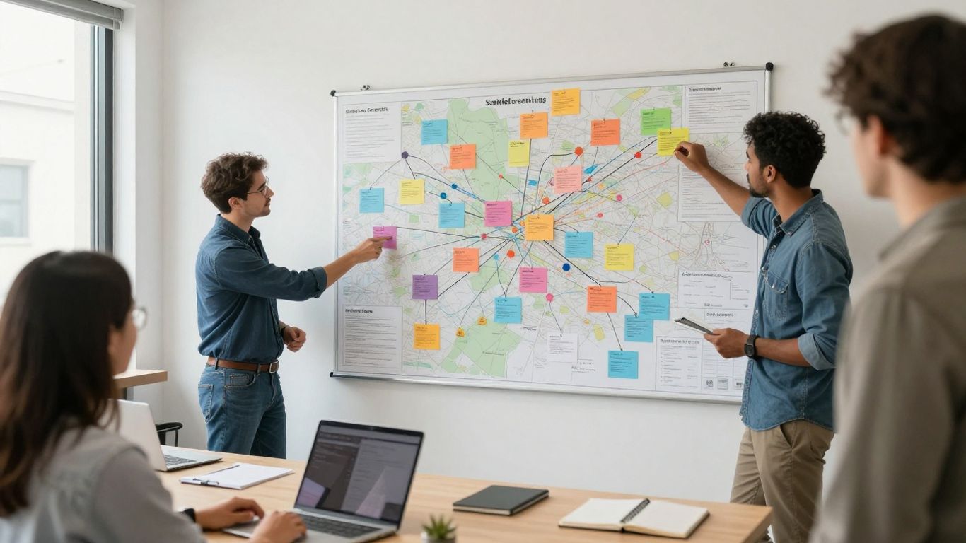 Client journey map across connected touchpoints