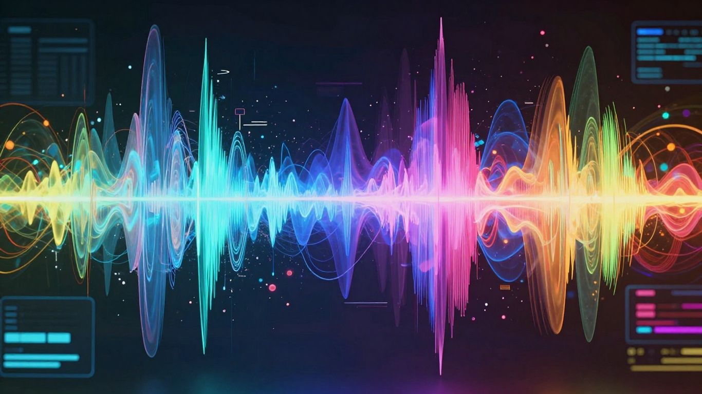 AI music video creation with visualizers and sound waves.